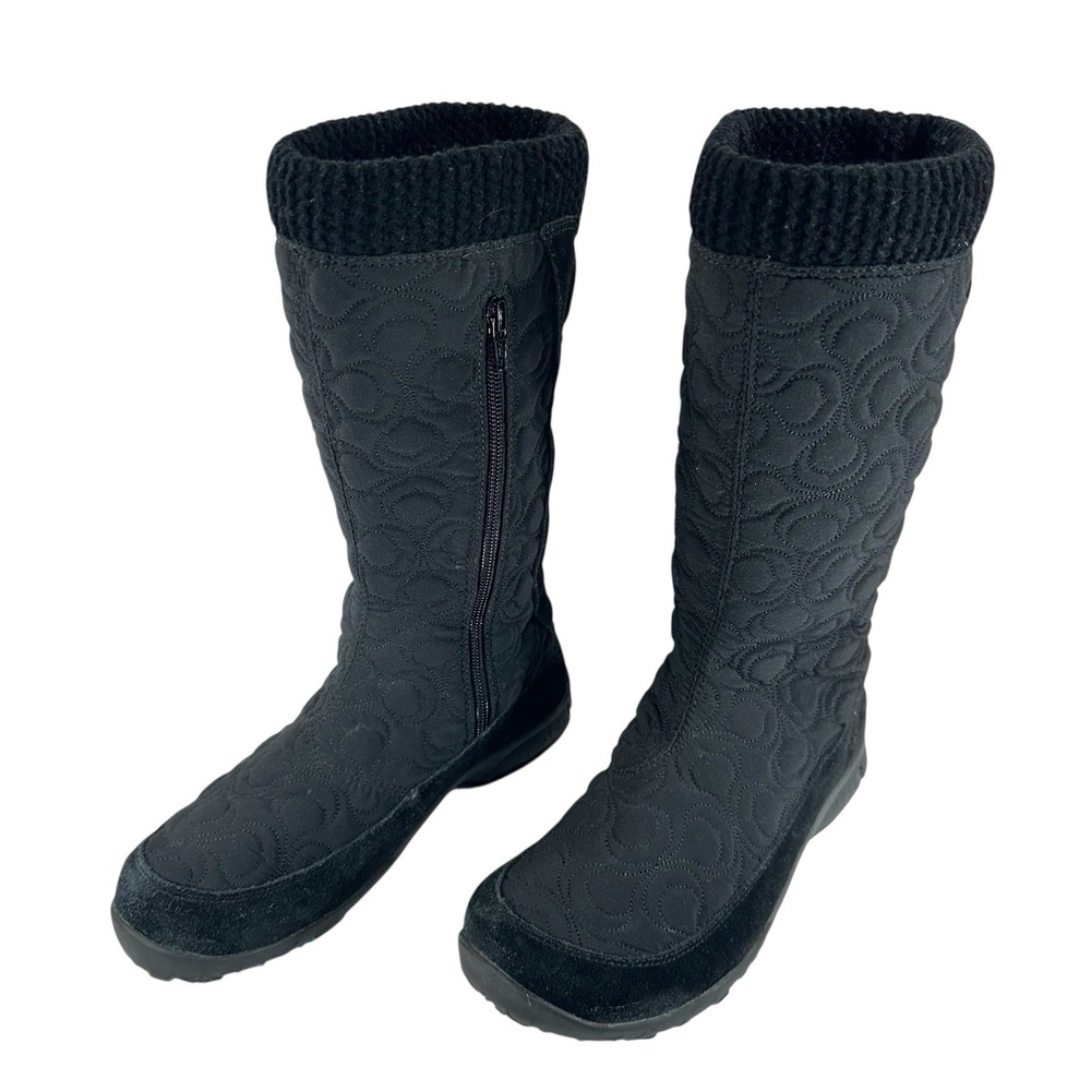 Salomon Quilted‎ Waterproof Insulated Winter Boots Womens Black Side Zip Outdoor